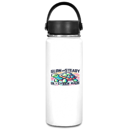 Cyber Turtle - Slow and Steady in 8-bit Color Vacuum Flask