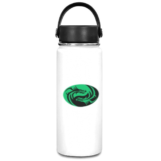 tow Dragonball in circle green and black Vacuum Flask