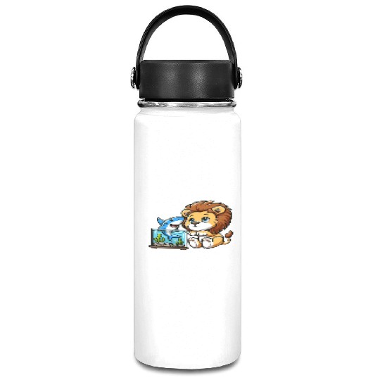 Lion in Aquarium: Fish & Shark Vacuum Flask