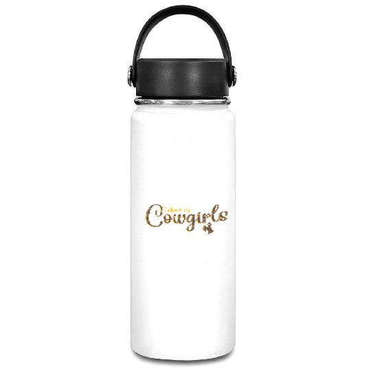 Wyoming Cow 'S Floral Script Vacuum Flask