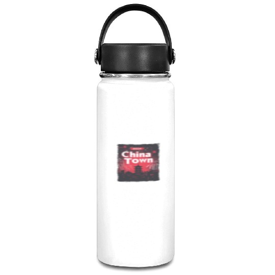 ChinaTown Ignites: Synthwave Red & Black Shiluette Vacuum Flask