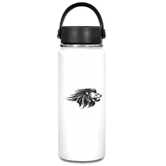 Waving Mane Lion Head Tattoo Ink Style Vacuum Flask