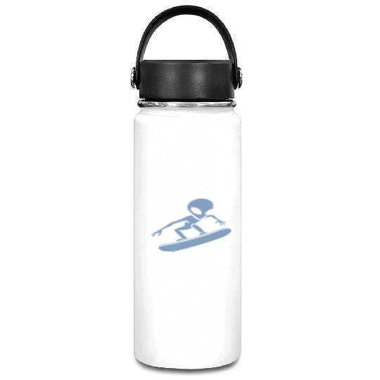 Minimalist Design: Alien Snowboarder Silhouette Vacuum Flask