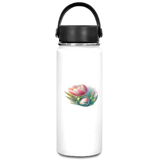 Spring Colorful Tulip With Easter Egg Vacuum Flask
