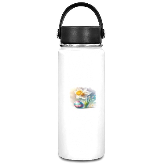 A Beautiful Daffodil With an Easter Egg Vacuum Flask