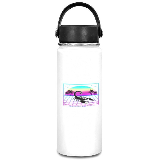 Beach Beats Retro Scorpion - Synthwave Sunset Vacuum Flask