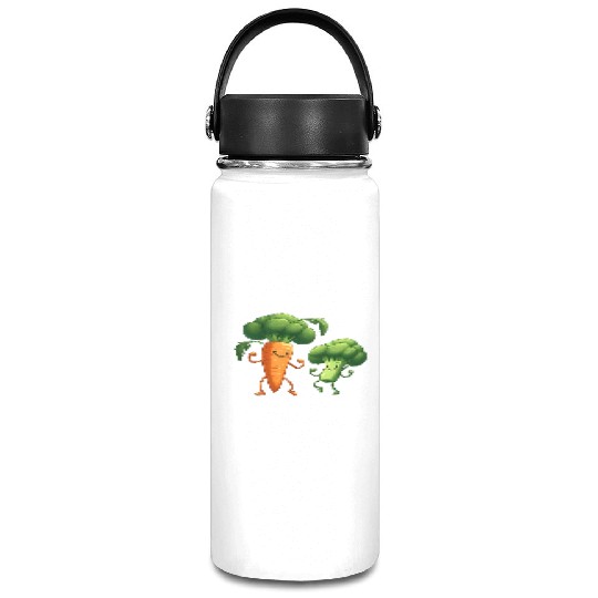 Carrot Dancing with Broccoli Vacuum Flask