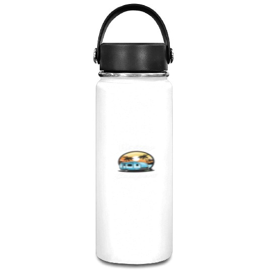 Funny Camping Hiking Lover Present Happy Camper Vacuum Flask