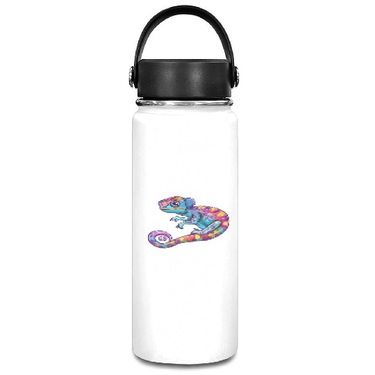 Colorful Chameleon Fantasy Creature Vacuum Flask