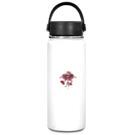 Pomegranate Cycling On Bike Realistic Vacuum Flask