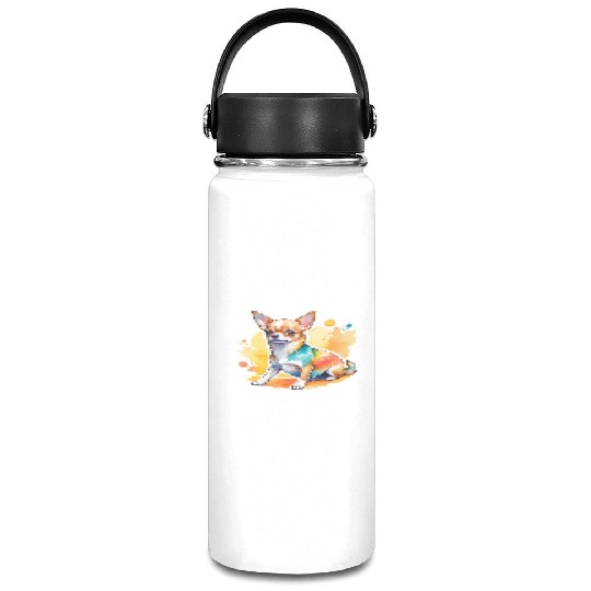 Chihuahua Watercolor Vacuum Flask