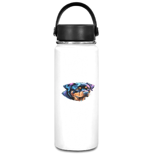 Rottweiler Watercolor Vacuum Flask