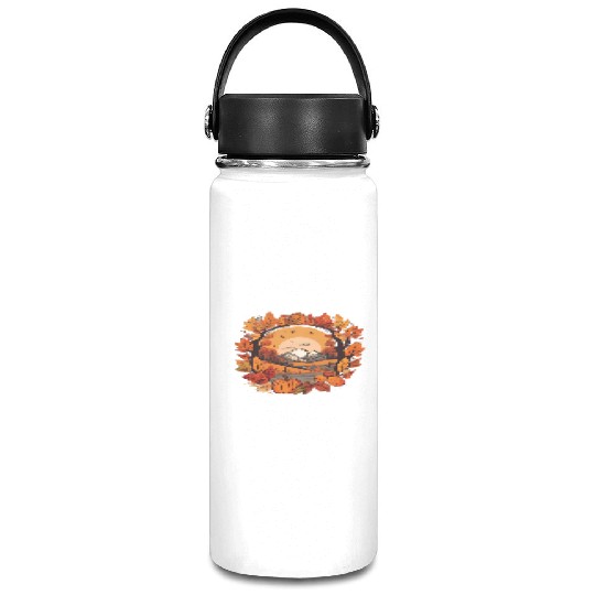 Autumn leaves falling design Vacuum Flask