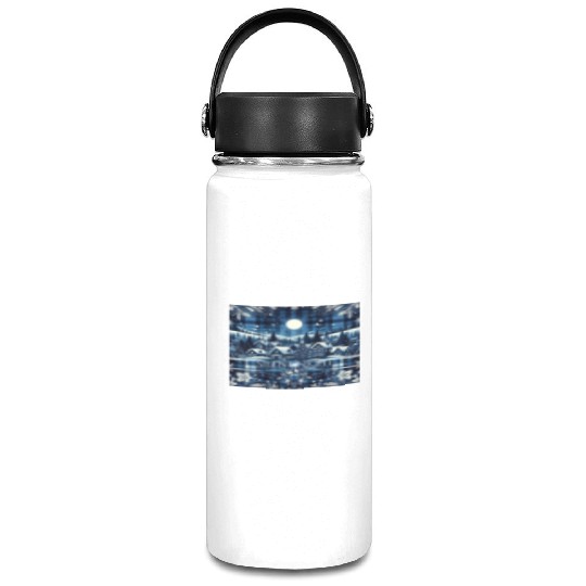 flannel silent night blue and white christmas Vacuum Flask