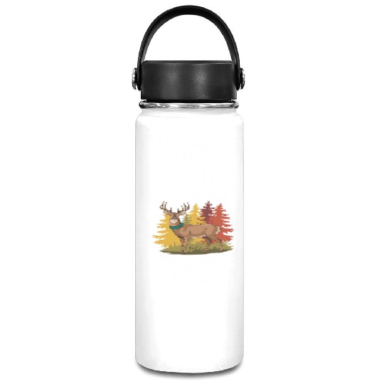 Deer in Pine Forest Vacuum Flask | Fall Wildlife