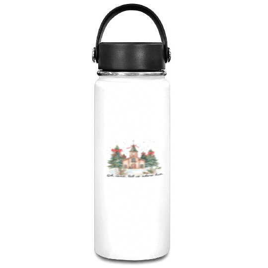 Oh Come Let Us Adore Him Funny Chrismas Jesus Vacuum Flask