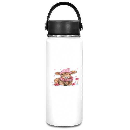 Cute Highland Cow Valentines Day Vacuum Flask