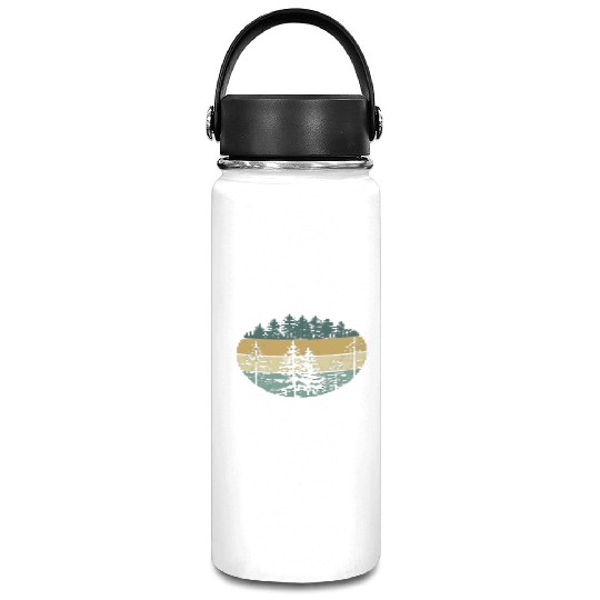 Retro Forest Trees Outdoors Nature Vacuum Flask