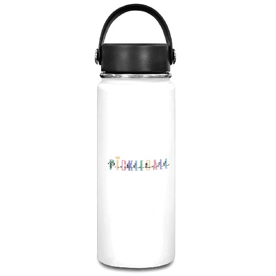 Pickleball Player Colored Bold Text Vacuum Flask