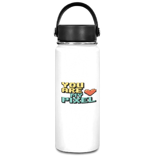 Gamer Valentine's Pixel 8-bit Gaming Couple Vacuum Flask