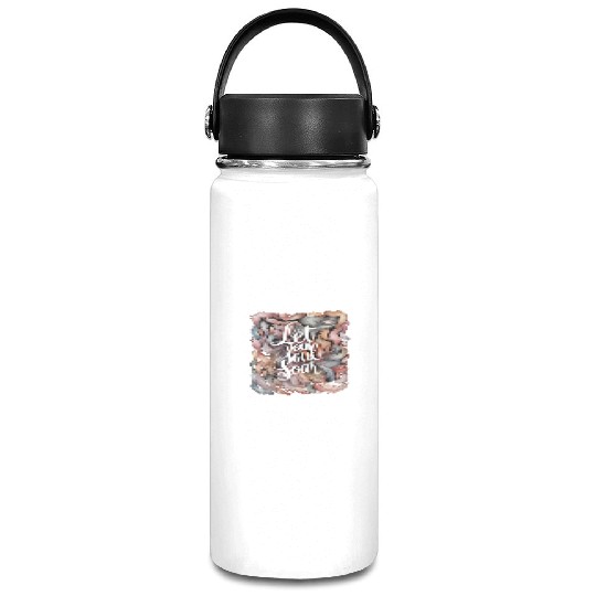 Inspirational Quote with Colorful Feathers Design Vacuum Flask