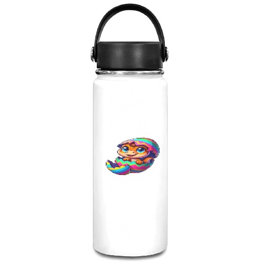 Cute Dino hatching from colorful Easter egg Vacuum Flask