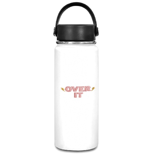 Over It Embroidered Pastel Puff Lettering Vacuum Flask