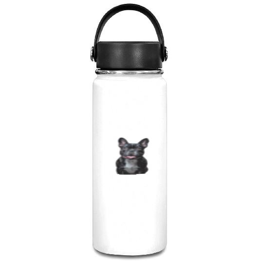 Charming French Bulldog Portrait Capturing Joyful Vacuum Flask