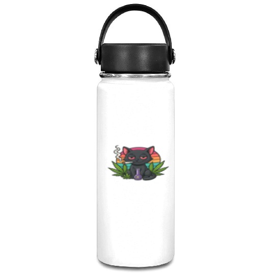 Cute Cat Smoking Weed Vacuum Flask