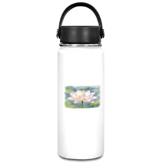 Serene Water Lily Floral Print Vacuum Flask