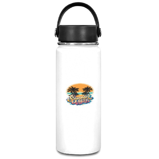 Tropical Sunset Summer Vibes Design Vacuum Flask