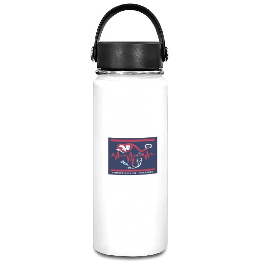 Registered Nurse RN Vacuum Flask Heartbeat Line Design