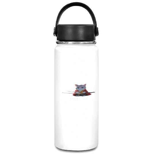 Mythic Warrior Cat with Swords Vacuum Flask