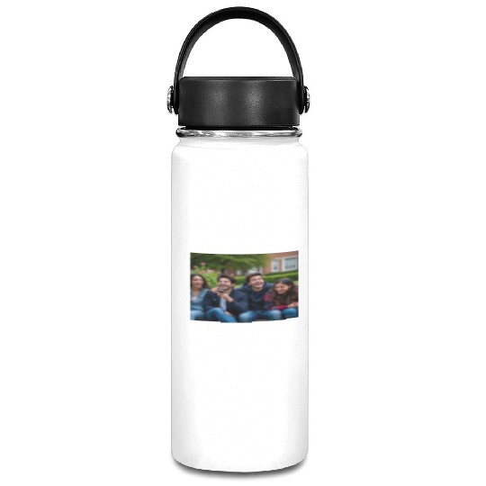 Joyful Group Friendship Illustration Vacuum Flask