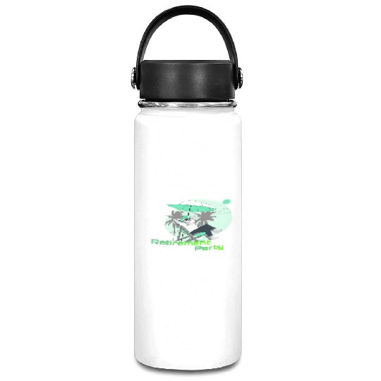 Relaxing Retirement Party Illustration Vacuum Flask