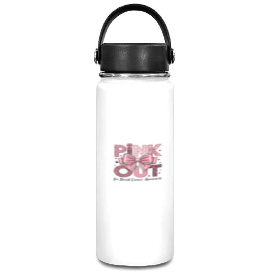 Pink Out Breast Cancer Awareness Coquette Bow  Vacuum Flask