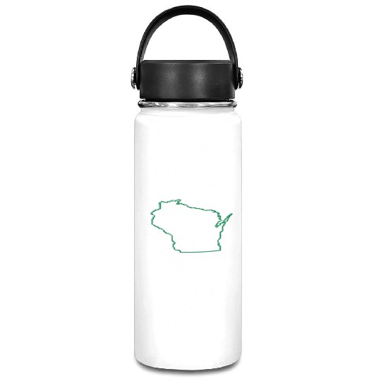 Wisconsin State Outline Design Vacuum Flask