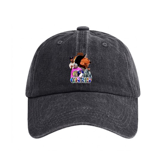 Chris Brown Exclusive Washed Denim Baseball Caps
