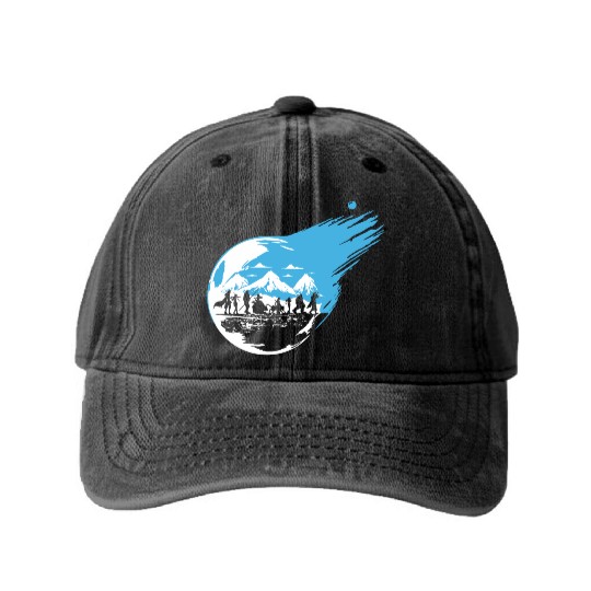 Final Fantasy 7 Inspired Washed Denim Baseball Caps