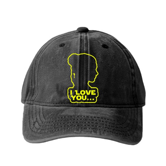 I love you, Princess Leia Washed Denim Baseball Caps