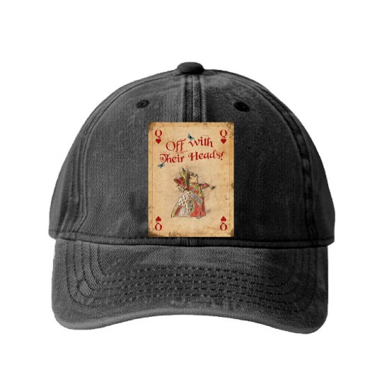 Alice in Wonderland The Queen of Hearts Washed Denim Baseball Caps