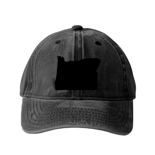 Oregon map Washed Denim Baseball Caps