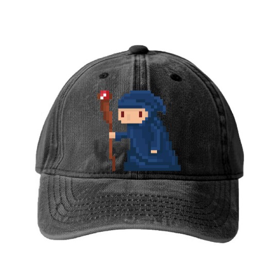 Pixel wizard Washed Denim Baseball Caps