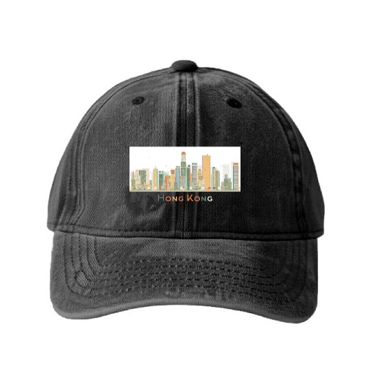 hongkong Washed Denim Baseball Caps