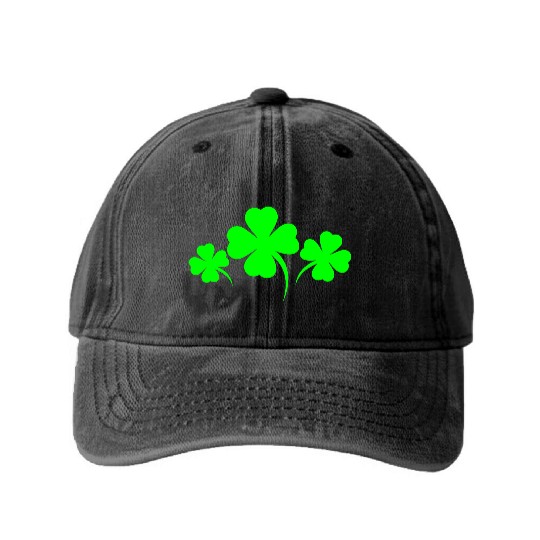 four-leaf clover Washed Denim Baseball Caps