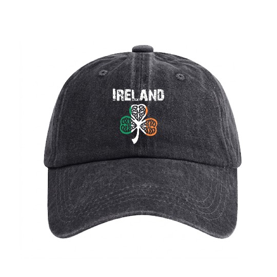 Nation-Design Ireland Shamrock iATy Washed Denim Baseball Caps