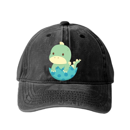 Baby Dino Hatch Newborn Washed Denim Baseball Caps
