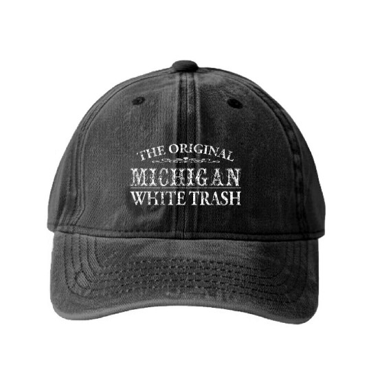 Funny Redneck Michigan White Trash Washed Denim Baseball Caps