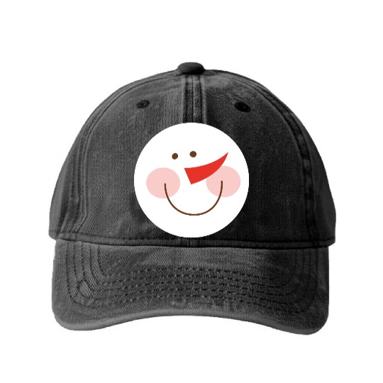 Snowman Washed Denim Baseball Caps