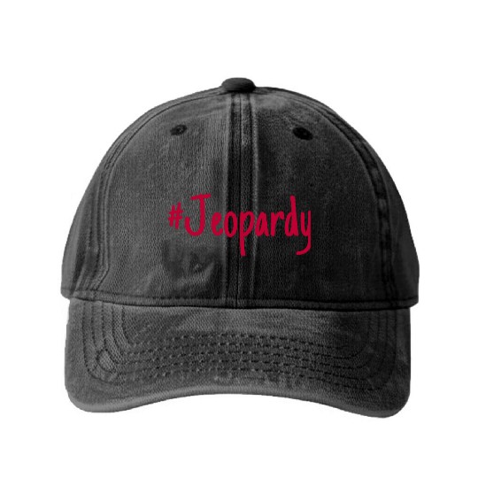 #Jeopardy Washed Denim Baseball Caps
